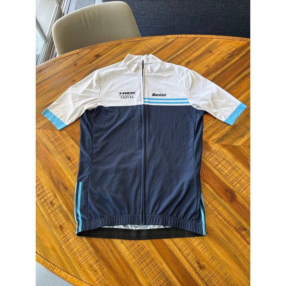 Santini white navy blue women’s  cycling jersey XL